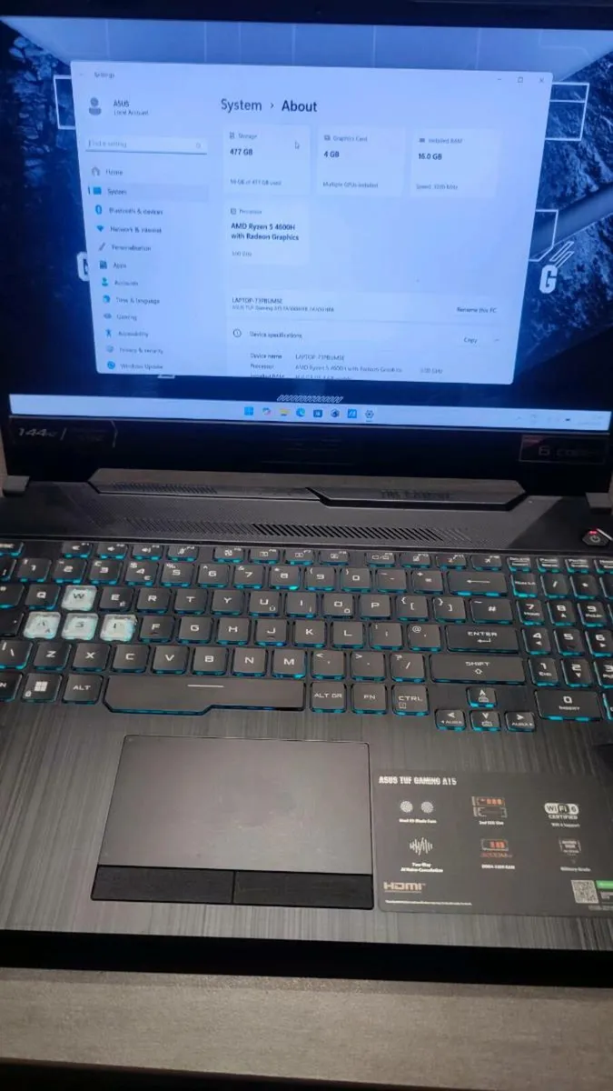 Asus Tuf Gaming A15 Laptop - Image 1