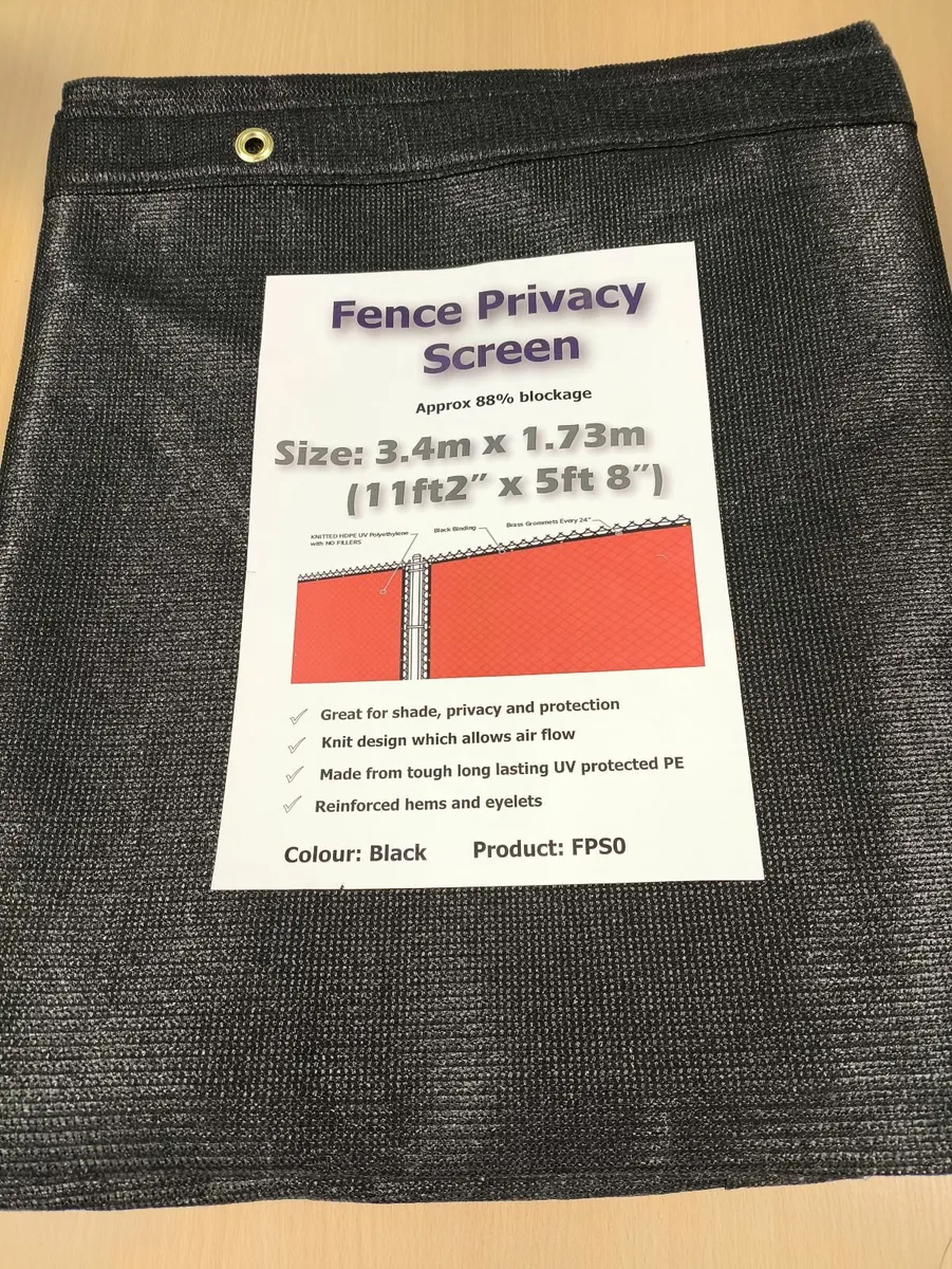 Fence Screens 1.7m x 3.4m ( 6ft-11ft) 88 % Black - Image 1