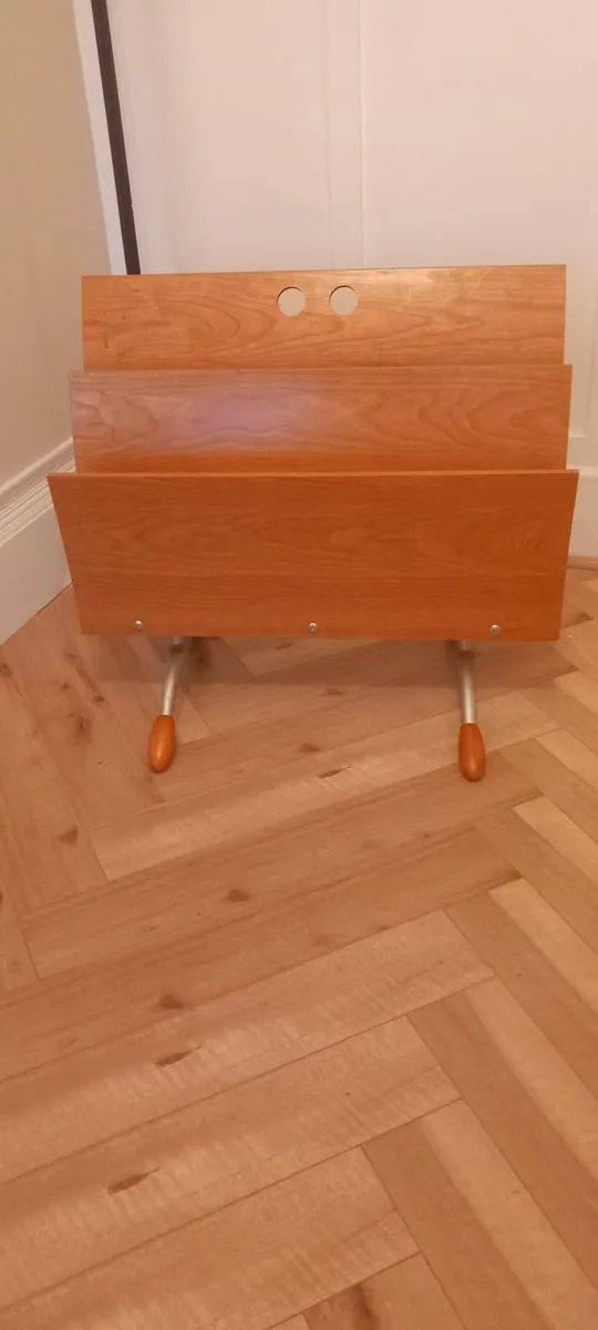 Retro 1970s mid century wooden magazine rack - Image 1