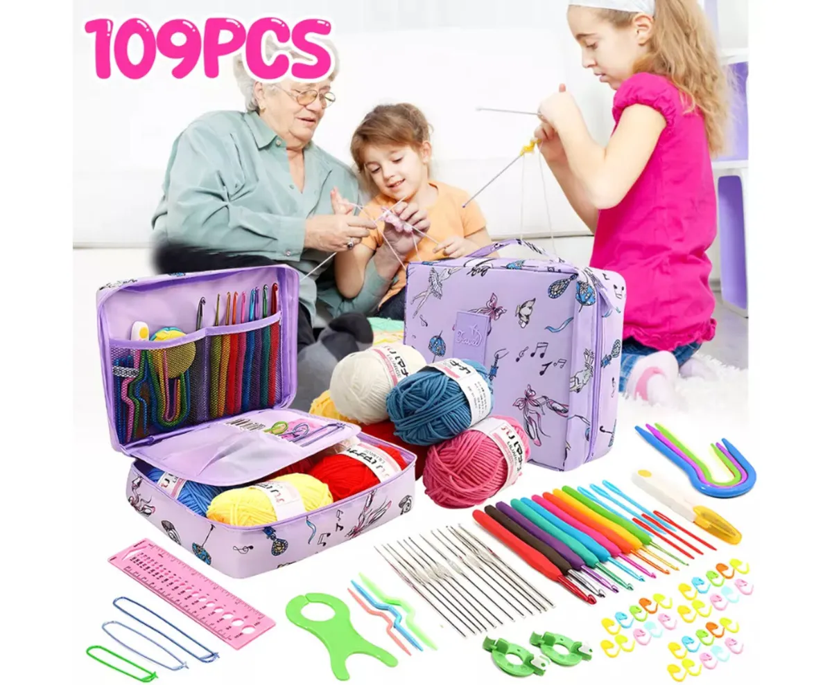 Beginner’s Crochet Kit Ergonomic Set • 109PCS - Image 1