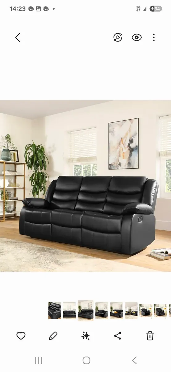 Hudson real leather recliner couches reduced