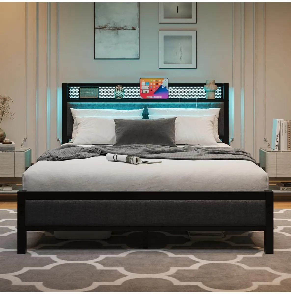 Kingsize with Charging Station USB Ports and LED L - Image 4