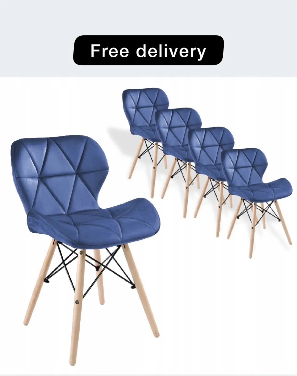 SET OF CHAIRS, velvet chair, UPHOLSTERY CHAIR, dar - Image 1