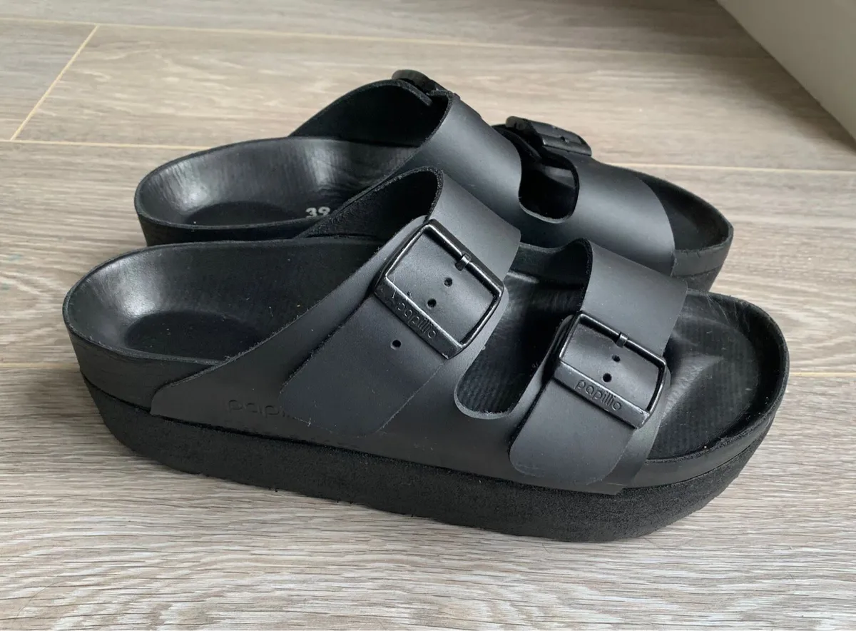 Birkenstock Black Platforms: Size 6 - Image 1