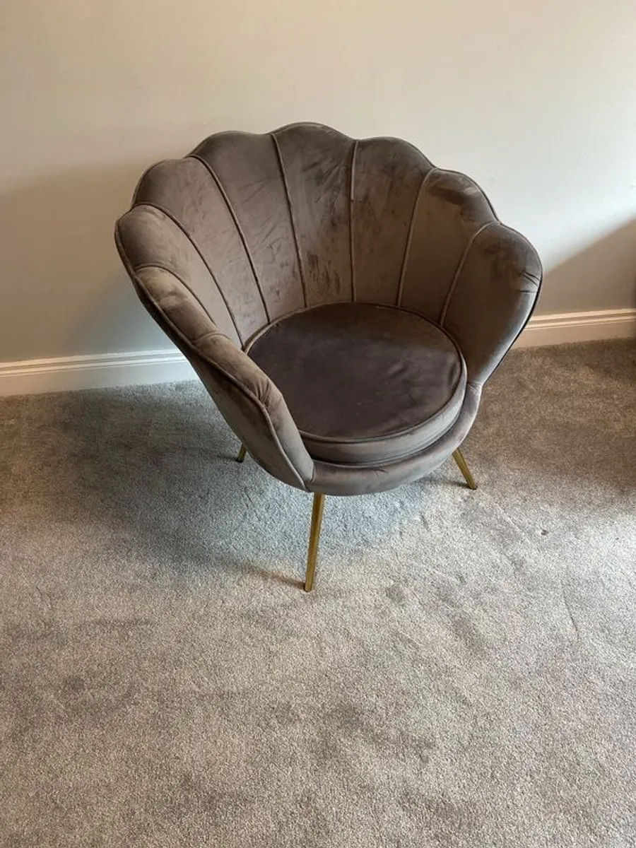 Grey Shell Chair - Image 2