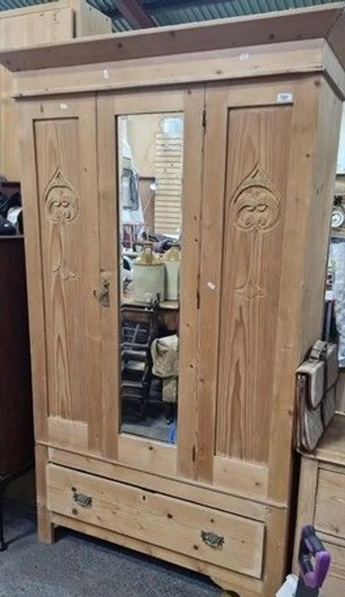 Antique Pine Wardrobe-reduced - Image 1