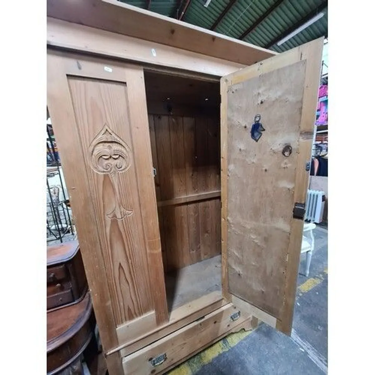Antique Pine Wardrobe-reduced - Image 2