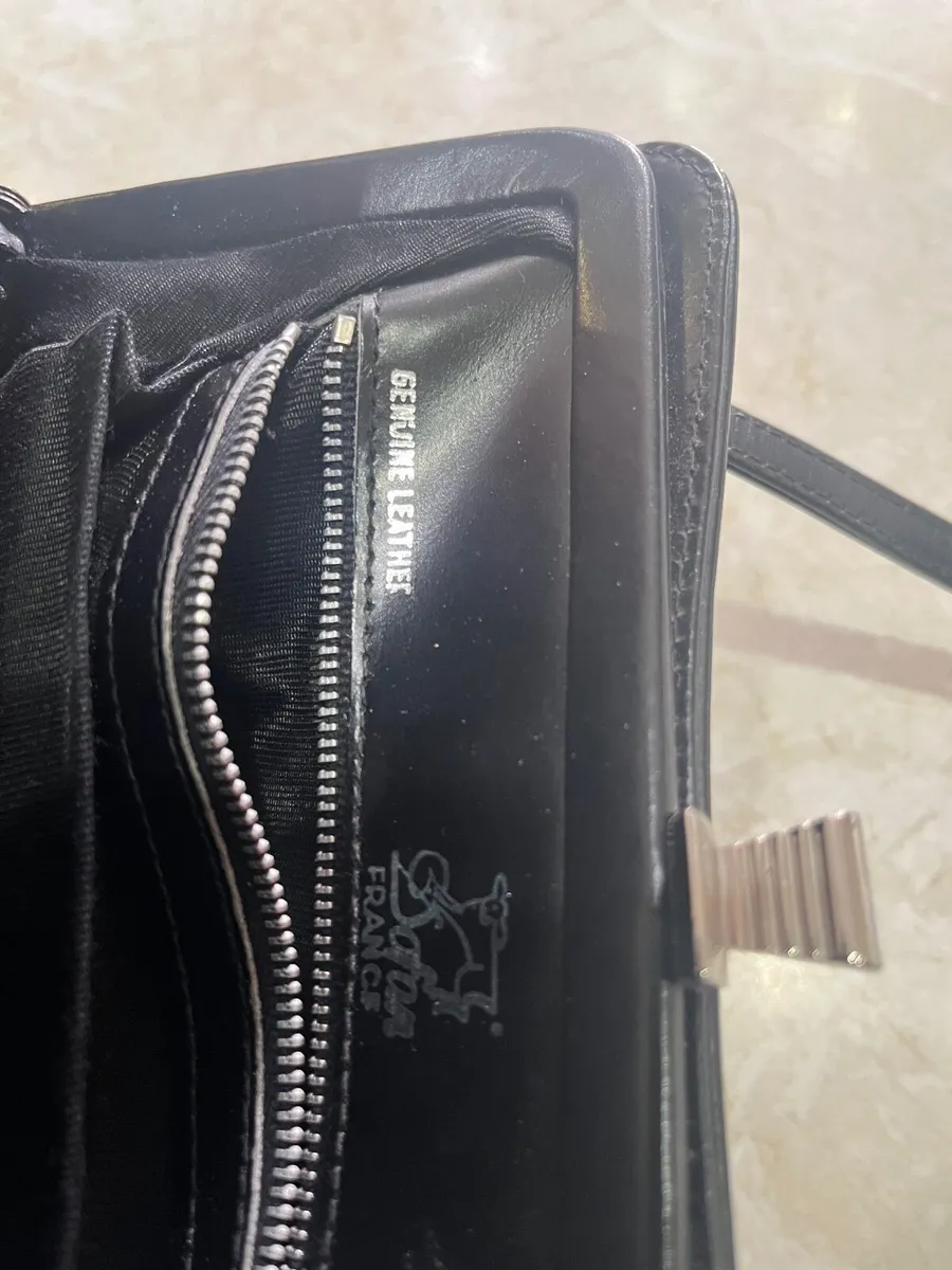 Vintage French leather bag - Image 4