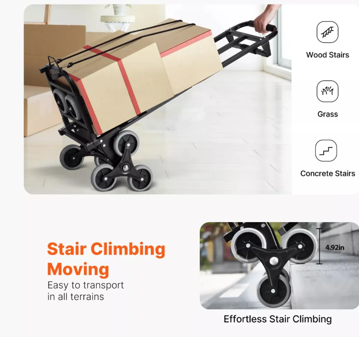 Stair Climbing Hand Cart Trolley Heavy Duty NEW - Image 2