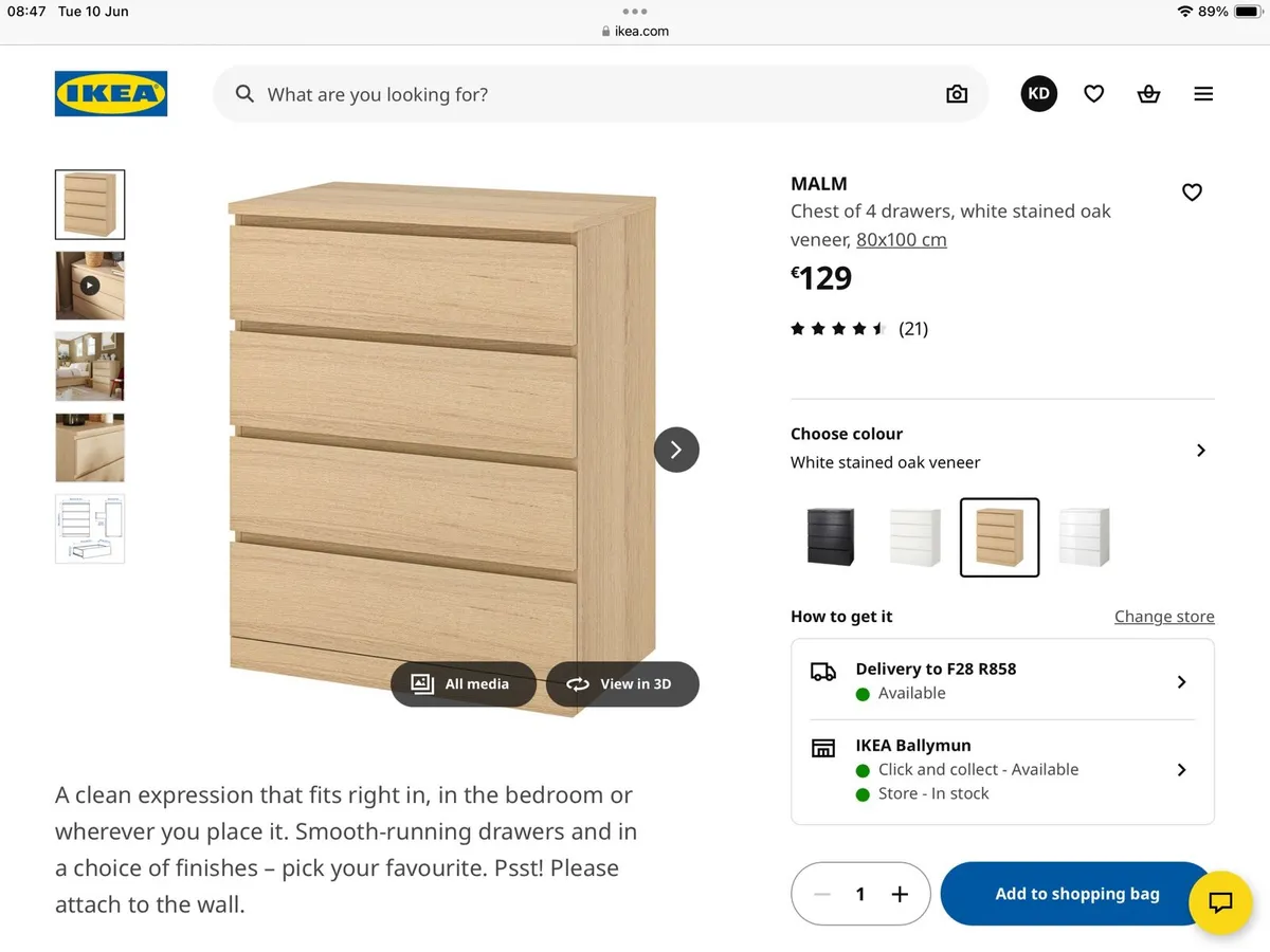 IKEA Malm Chest of Drawers