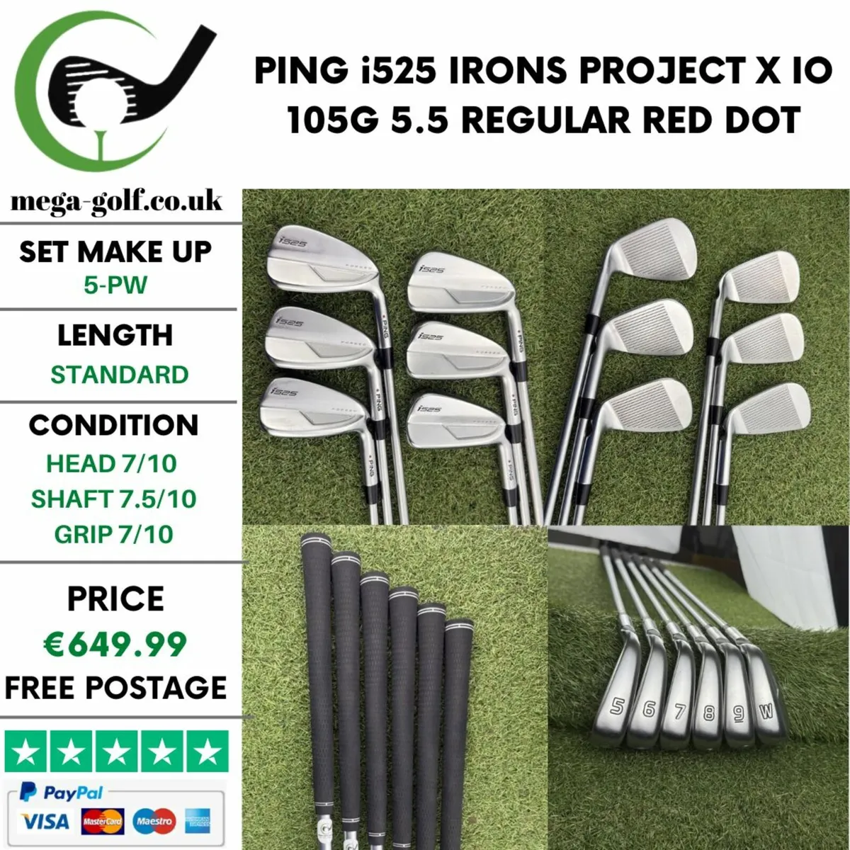 PING i525 IRONS / 5-PW / REGULAR / RED DOT - Image 1