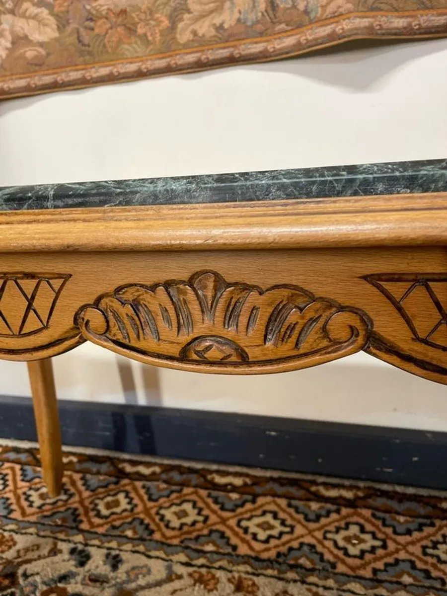 Beautiful Vintage French Marble Top Coffee Table. - Image 4