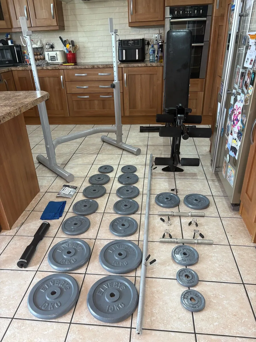 CHEAP!! 100KG WEIGHTS SET, BARS, BENCH, SQUAT! - Image 1