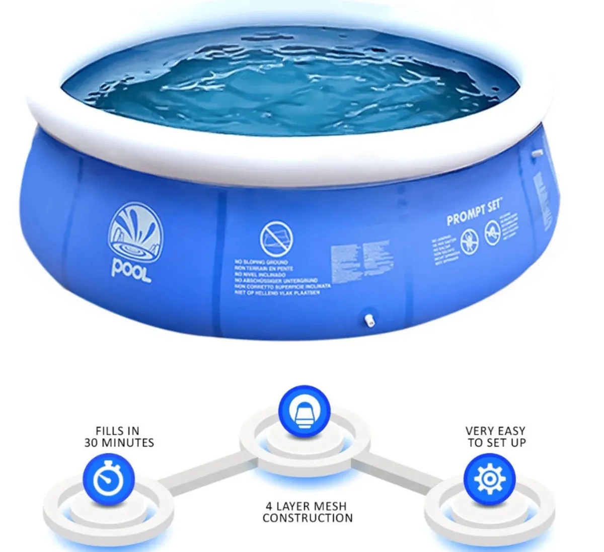 10ft Inflatable Paddling Swimming Pool Fast Set - Image 4