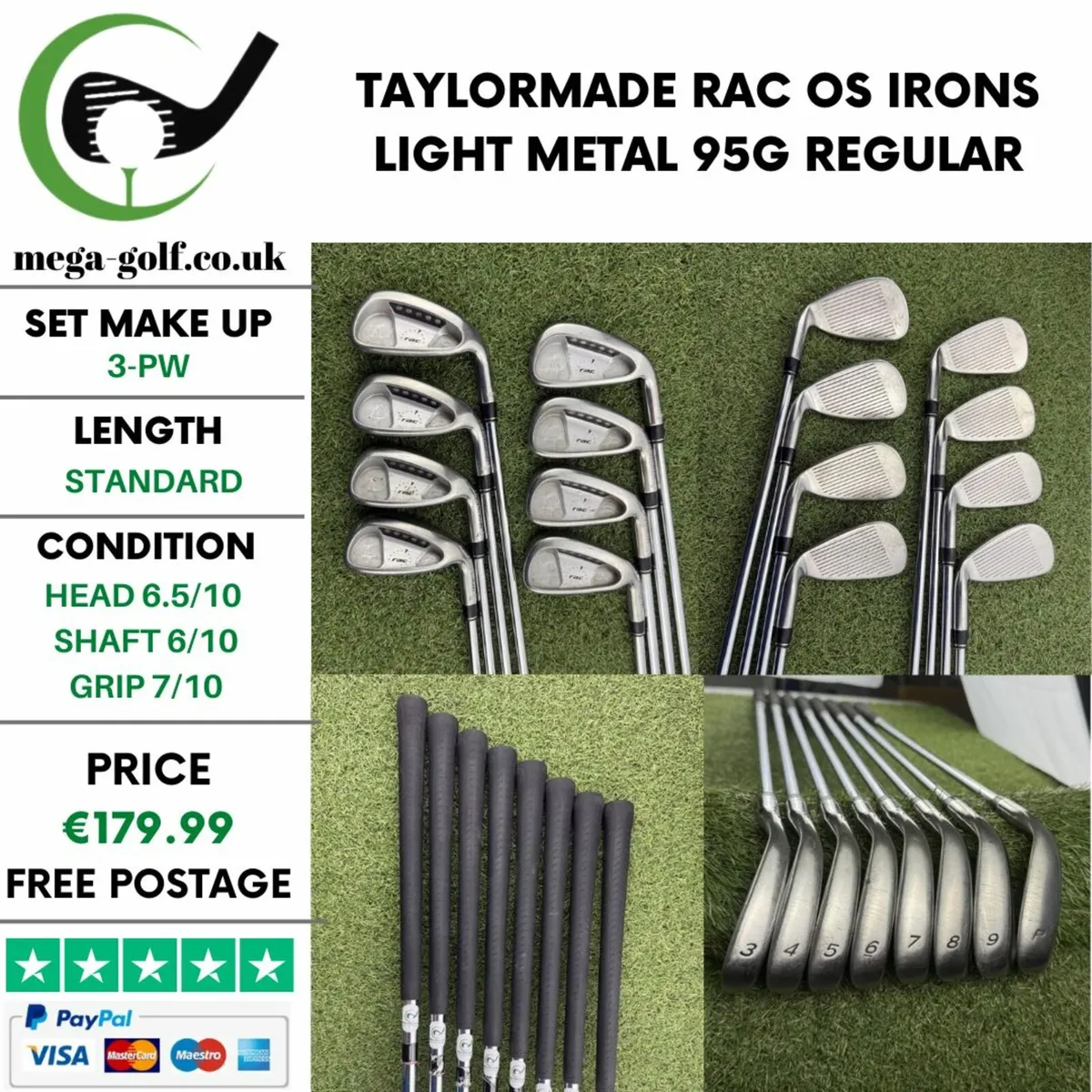 TAYLORMADE RAC OS IRONS / 3-PW / REGULAR - Image 1