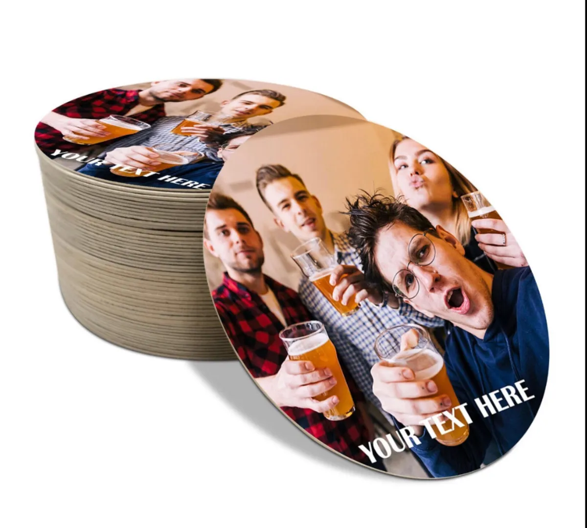Personalised Beer Mats Photo Coasters Photo Text - Image 1
