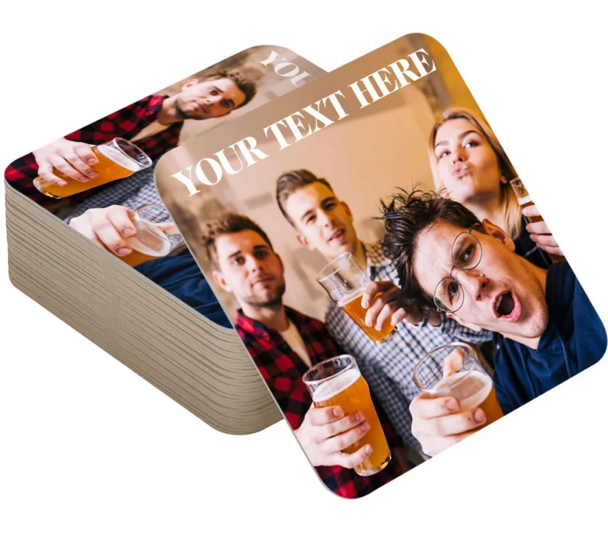 Personalised Beer Mats Photo Coasters Photo Text - Image 3