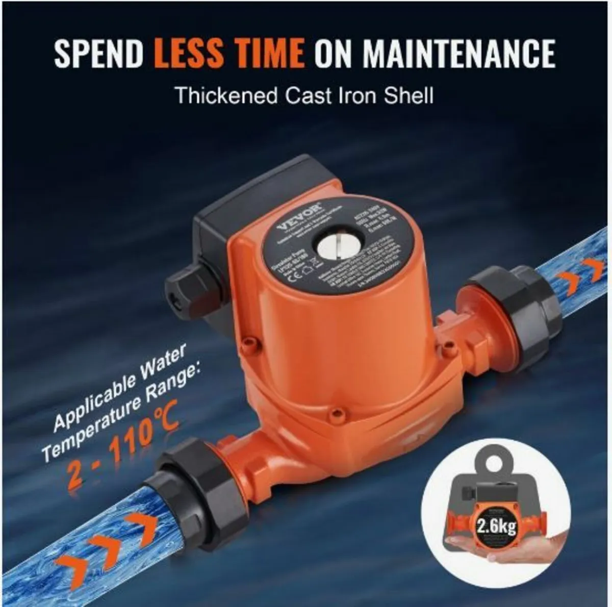 Hot Water Circulation Pump Cast Iron - Image 4
