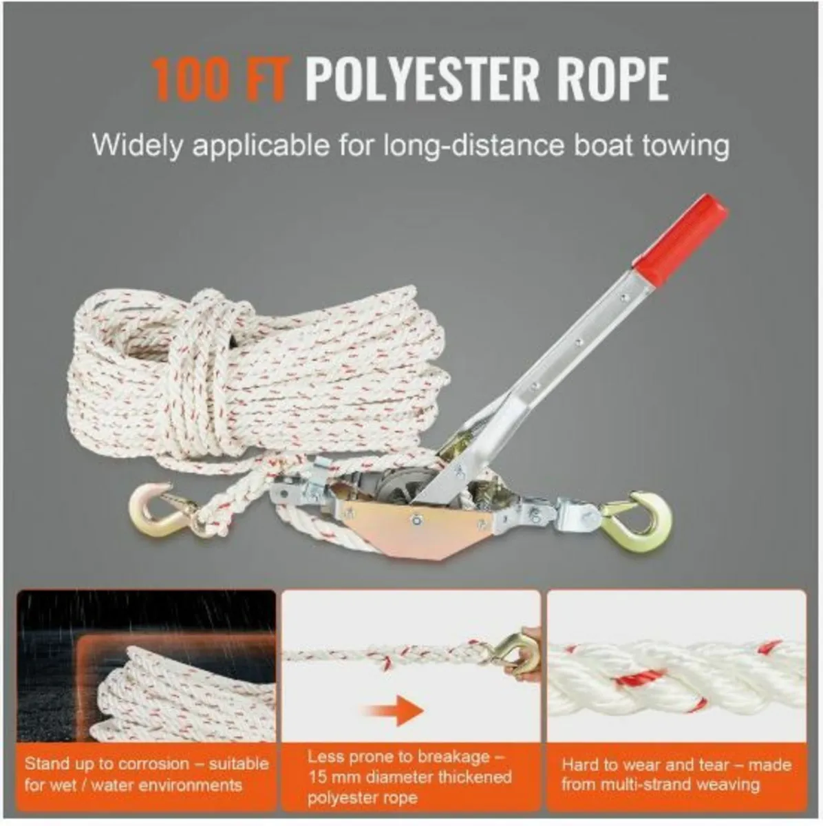 Rope Puller, 3/4 Ton (1,653 lbs) Pulling Capacity - Image 3