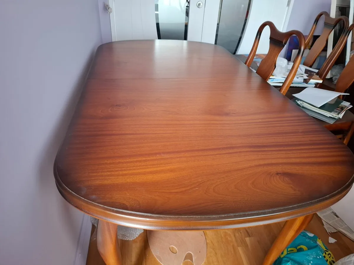 Mahogany Dining Table and Chairs - Image 3