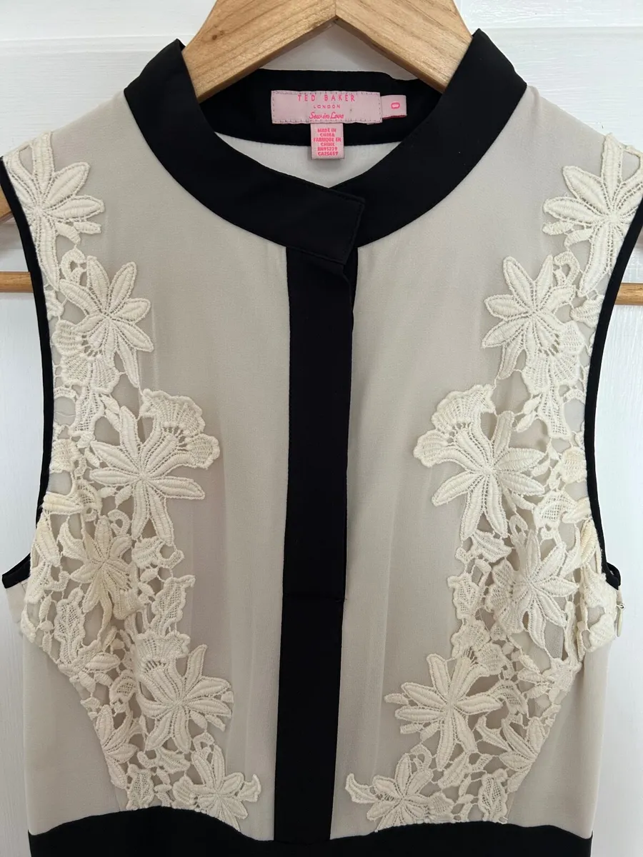 Ted Baker Black & Cream Dress - Image 3
