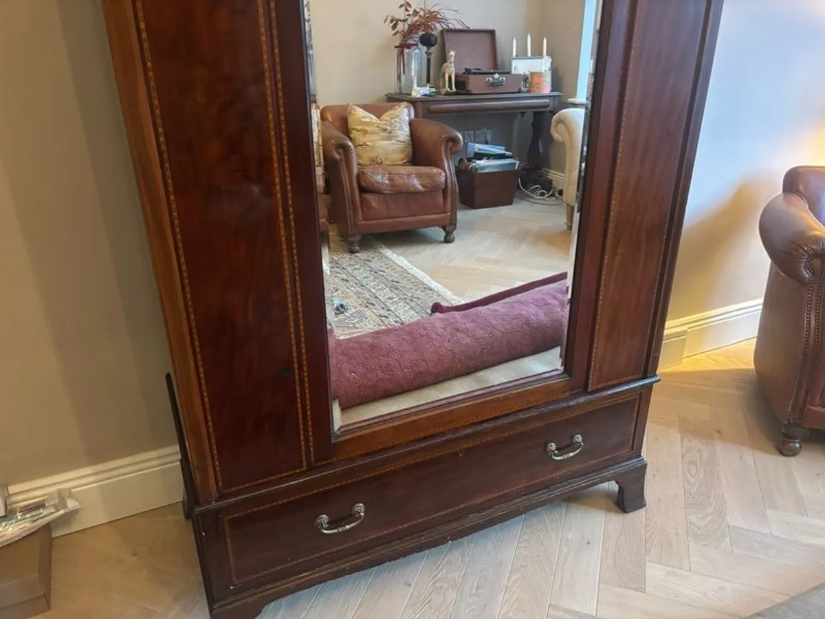 Edwardian Mahogany Wardrobe - Image 3