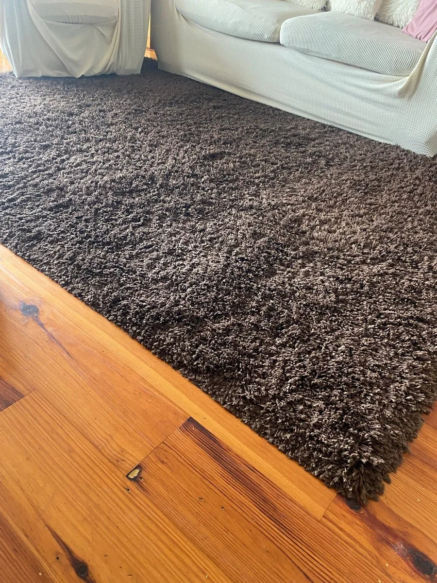 Dark brown shag rug - Image 2