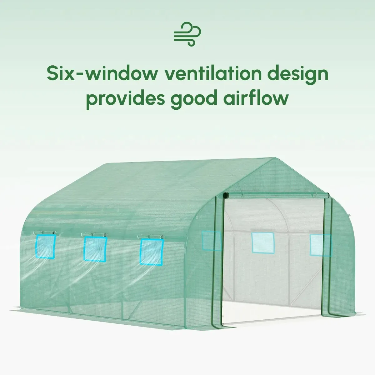 Walk-in Polytunnel Garden Greenhouse, Outdoor Mesh - Image 3