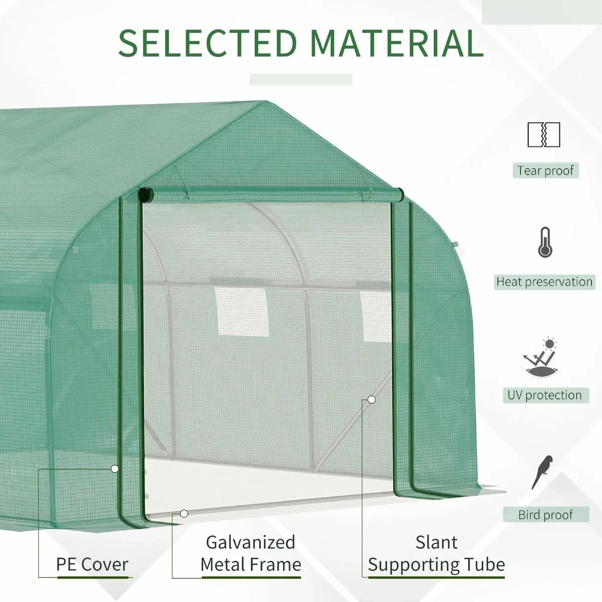 Walk-in Polytunnel Garden Greenhouse, Outdoor Mesh - Image 4