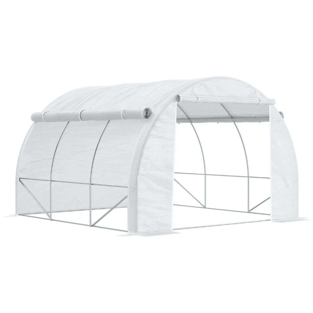 3 x 3 x 2 m Polytunnel Greenhouse with Roll-up Sid - Image 1
