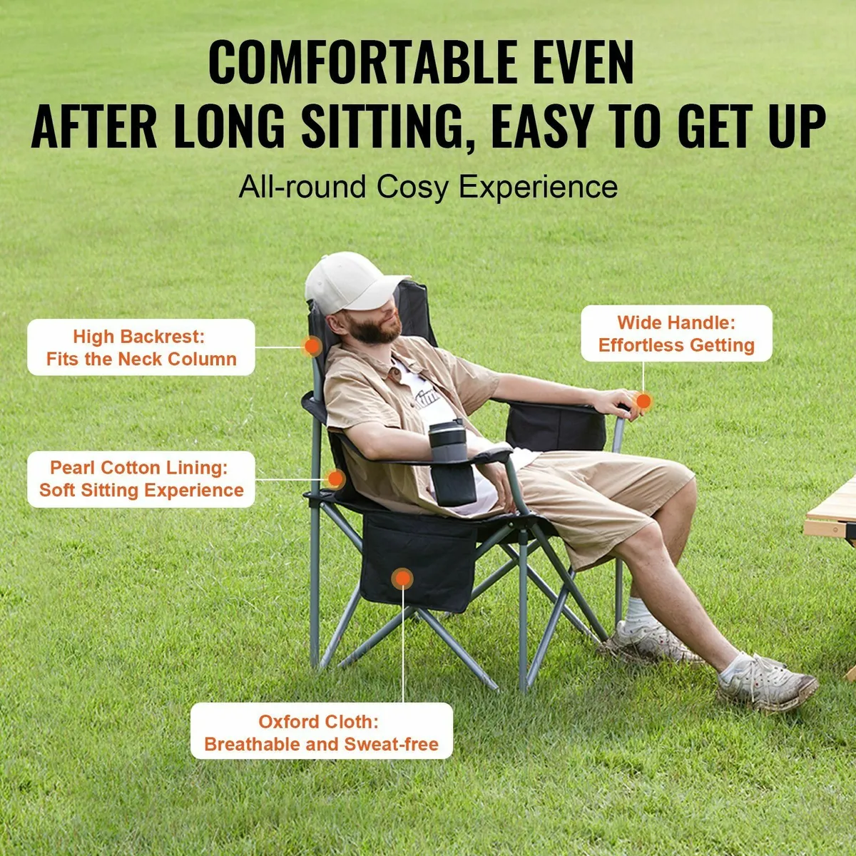 Camping Folding Chair for Adults, Portable Heavy - Image 2