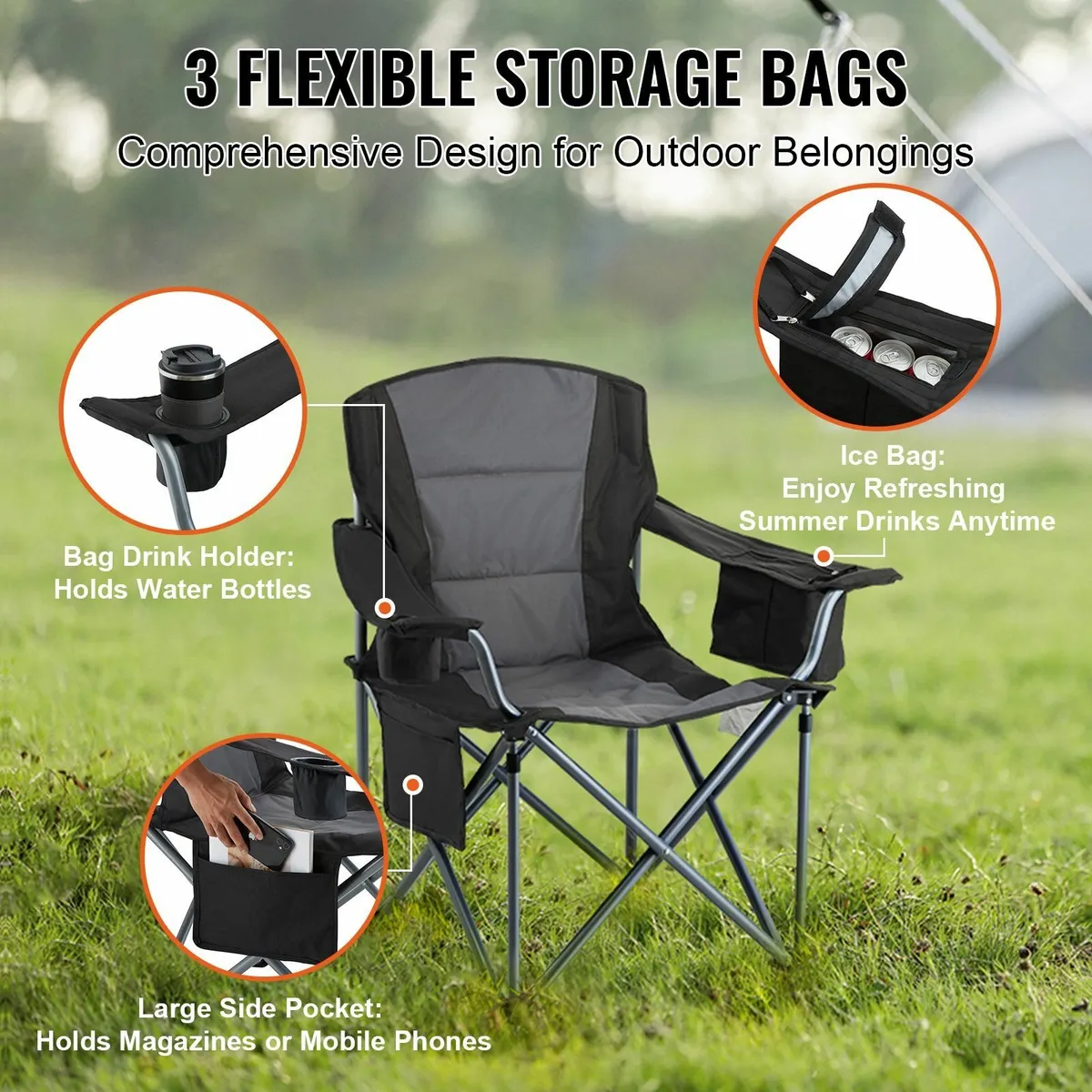 Camping Folding Chair for Adults, Portable Heavy - Image 1