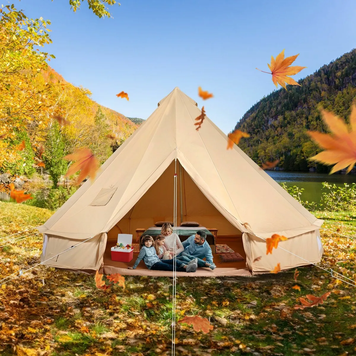 Canvas Bell Tent, 4 Seasons 3 m/9.8ft Yurt Tent - Image 1