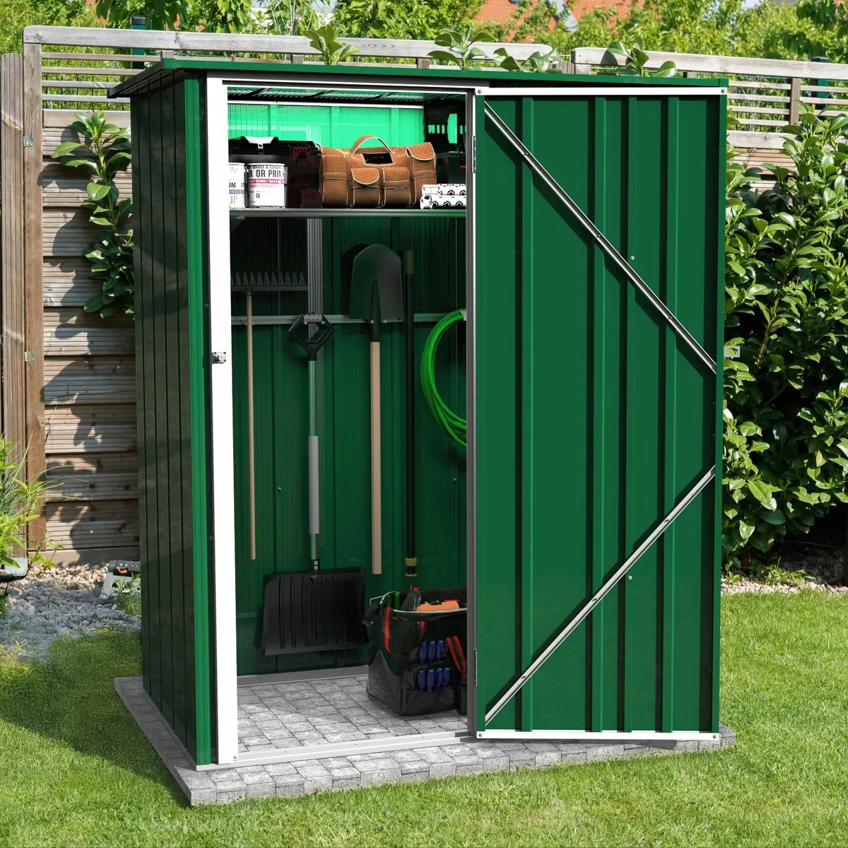 Easy-Store 5x3 Steel Garden Sheds Green or Grey . - Image 4