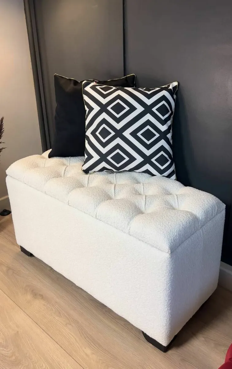 Boucle Ottoman with Storage – Custom Bench - Image 2