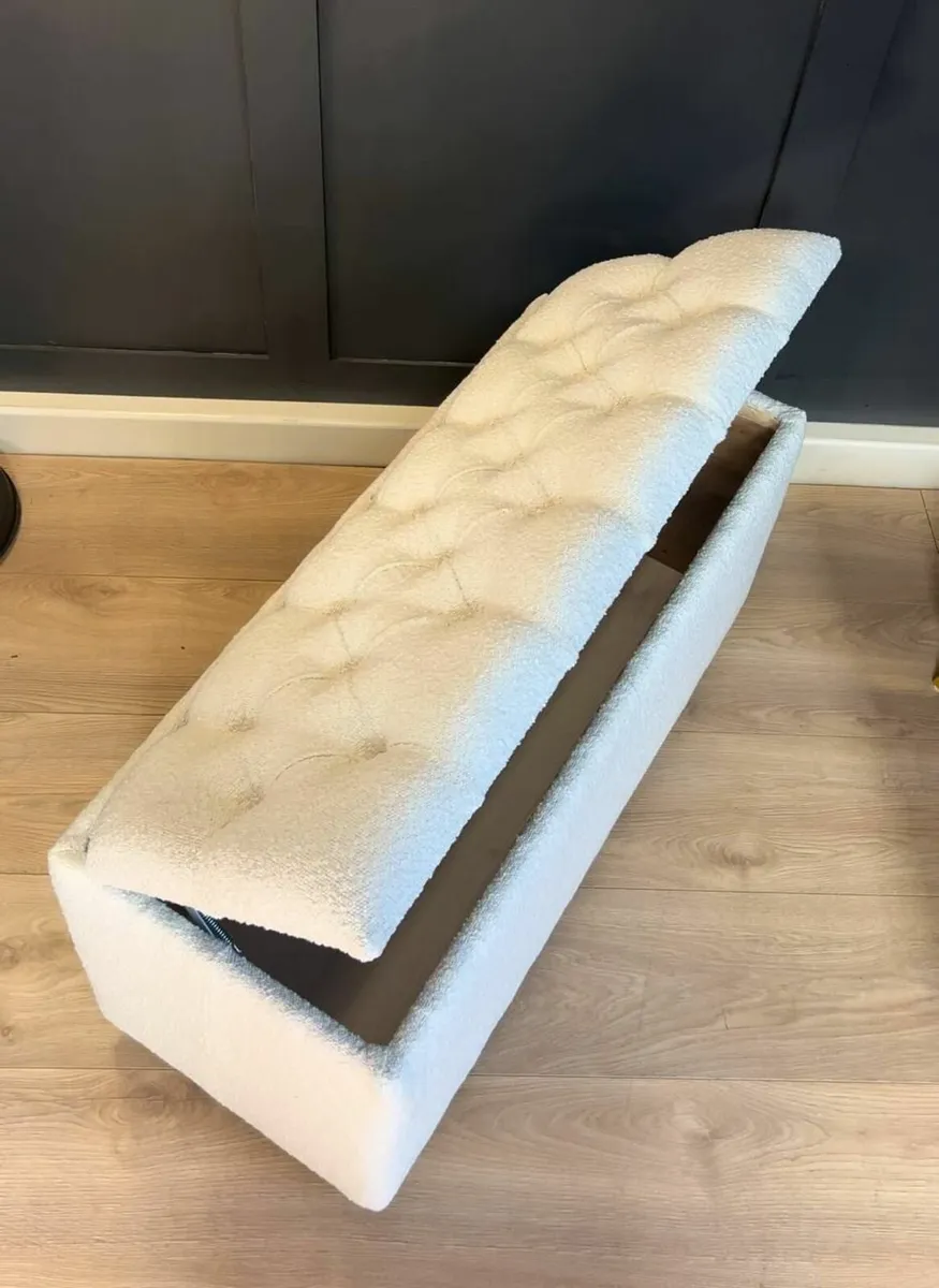 Boucle Ottoman with Storage – Custom Bench - Image 3