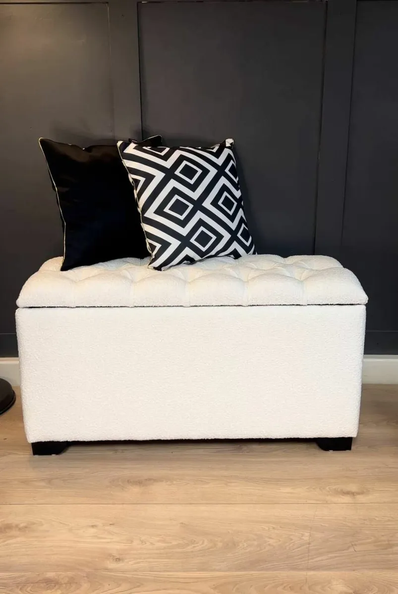 Boucle Ottoman with Storage – Custom Bench - Image 4