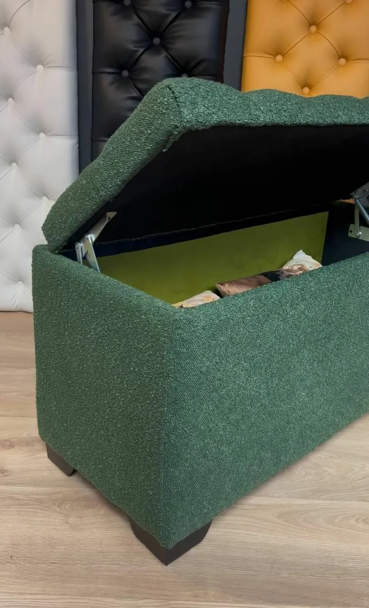 Boucle Ottoman with Storage 100x40cm - Image 1