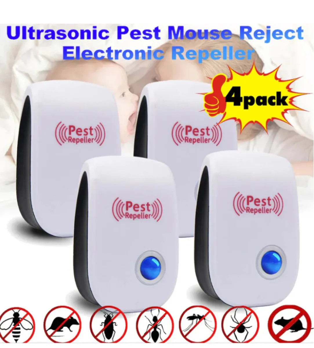 4 x Plug-in Electronic Pest Control Deterrent - Image 1