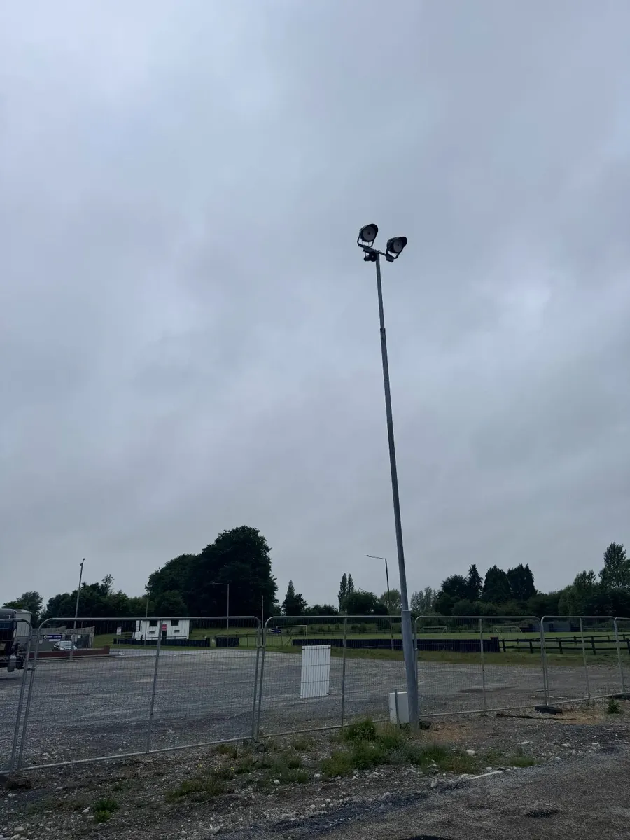 12 Metre Light Poles, Floodlights and Fuse Boxes - Image 1