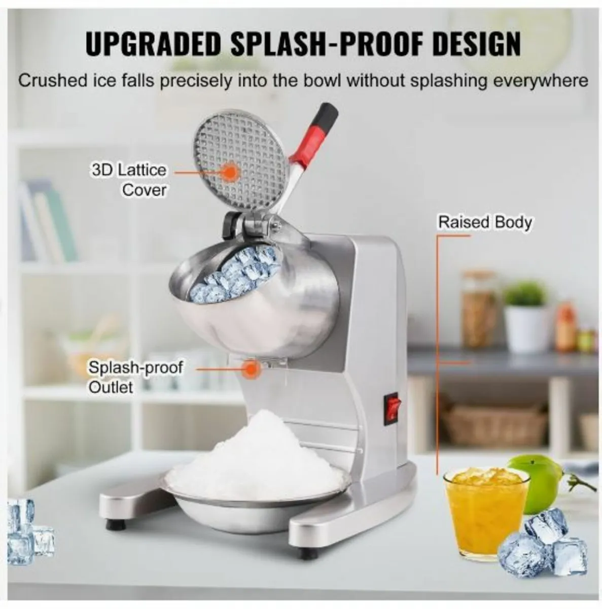 Electric Ice Crusher Machine 220LBS/Hr Snow - Image 4