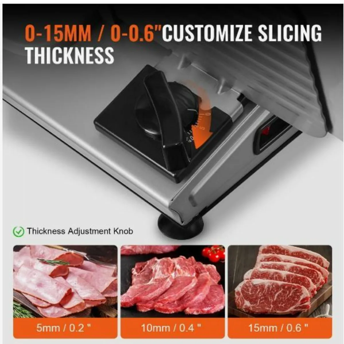 Meat Slicer, 180W Electric Deli Food Slicer - Image 3