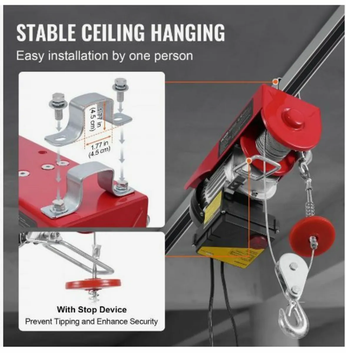 Electric Hoist Crane Winch 440 lbs 328 ft - Image 3