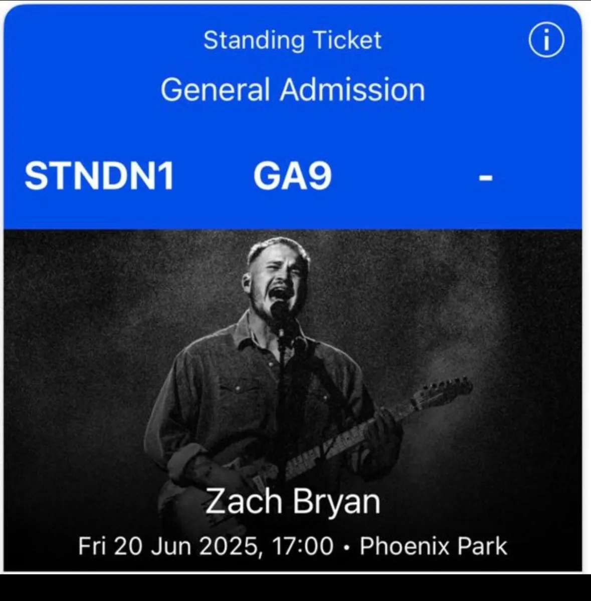 2 Zach Bryan tickets for Friday 20th