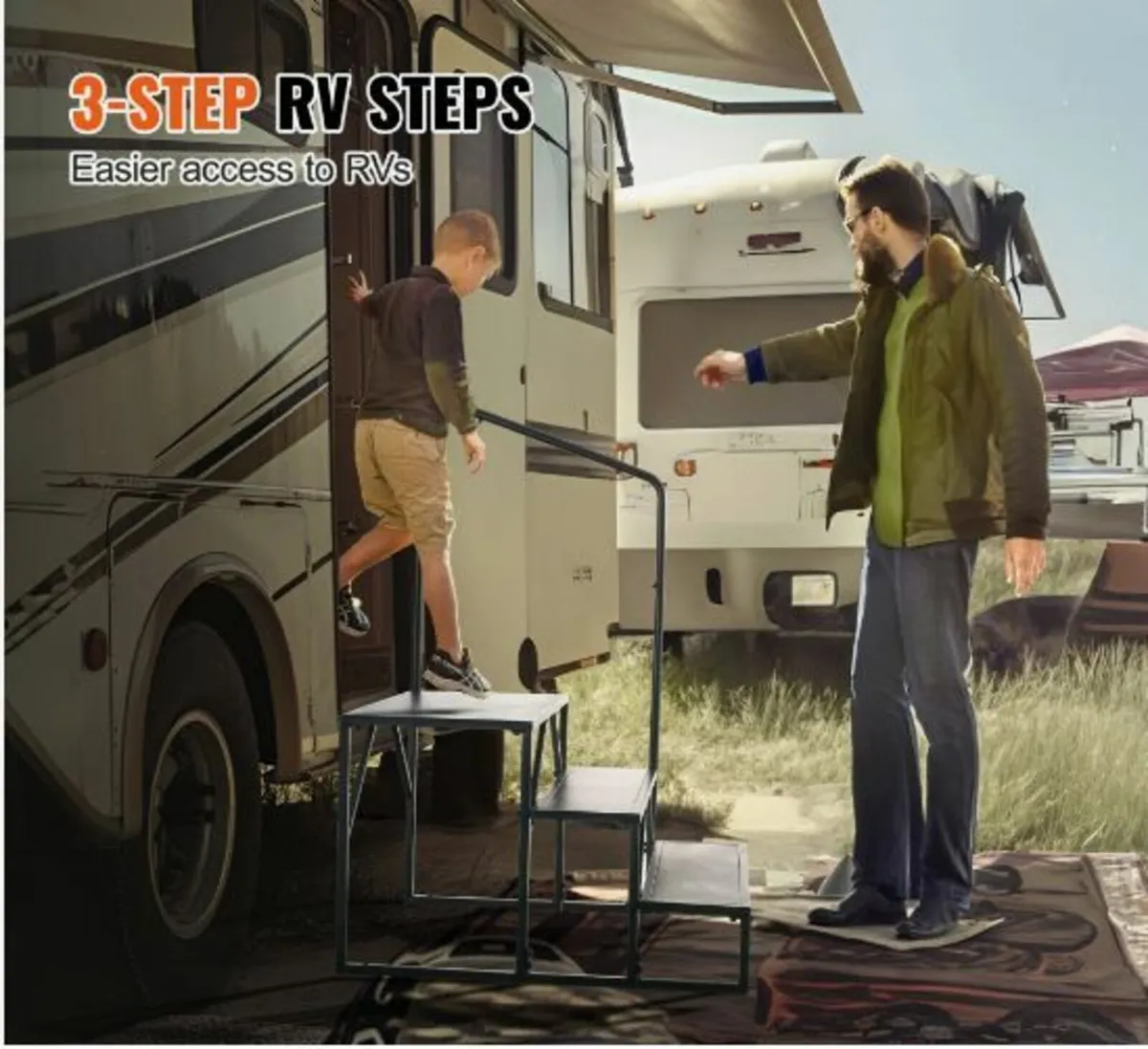 RV Steps, 3-Step RV Stairs, 440 LBS Load Capacity - Image 2