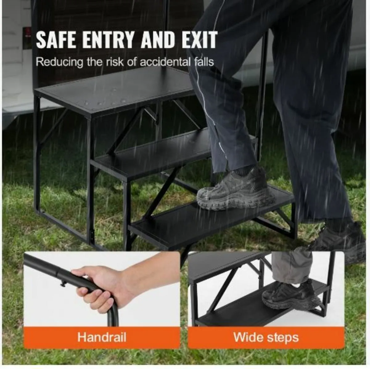 RV Steps, 3-Step RV Stairs, 440 LBS Load Capacity - Image 4