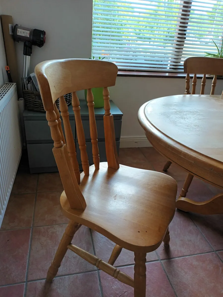 Dining Room / Kitchen Wooden Table and 4 Chairs - Image 2