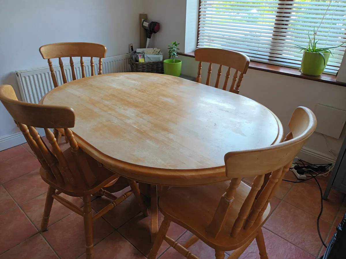 Dining Room / Kitchen Wooden Table and 4 Chairs - Image 4