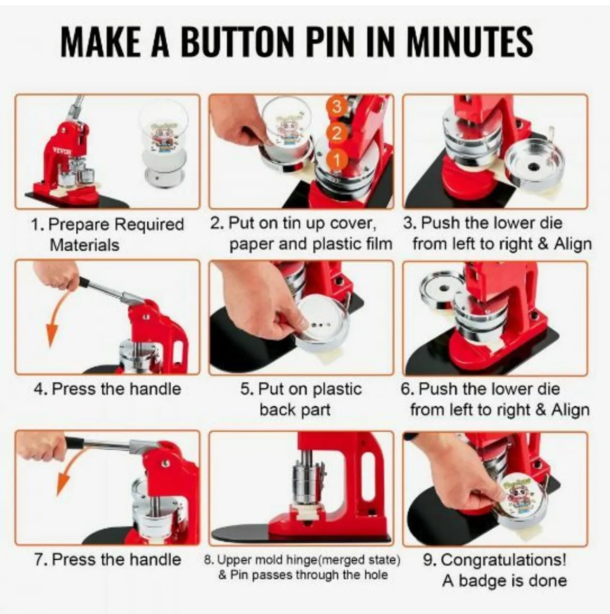 Button Maker Machine Badge Pin Machine - Image 4
