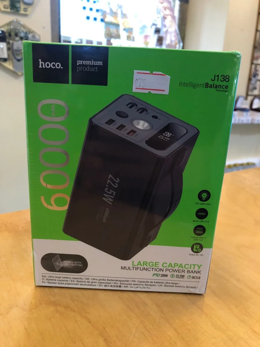 60000 Power Bank Built in Flashlight Charger 6 pho